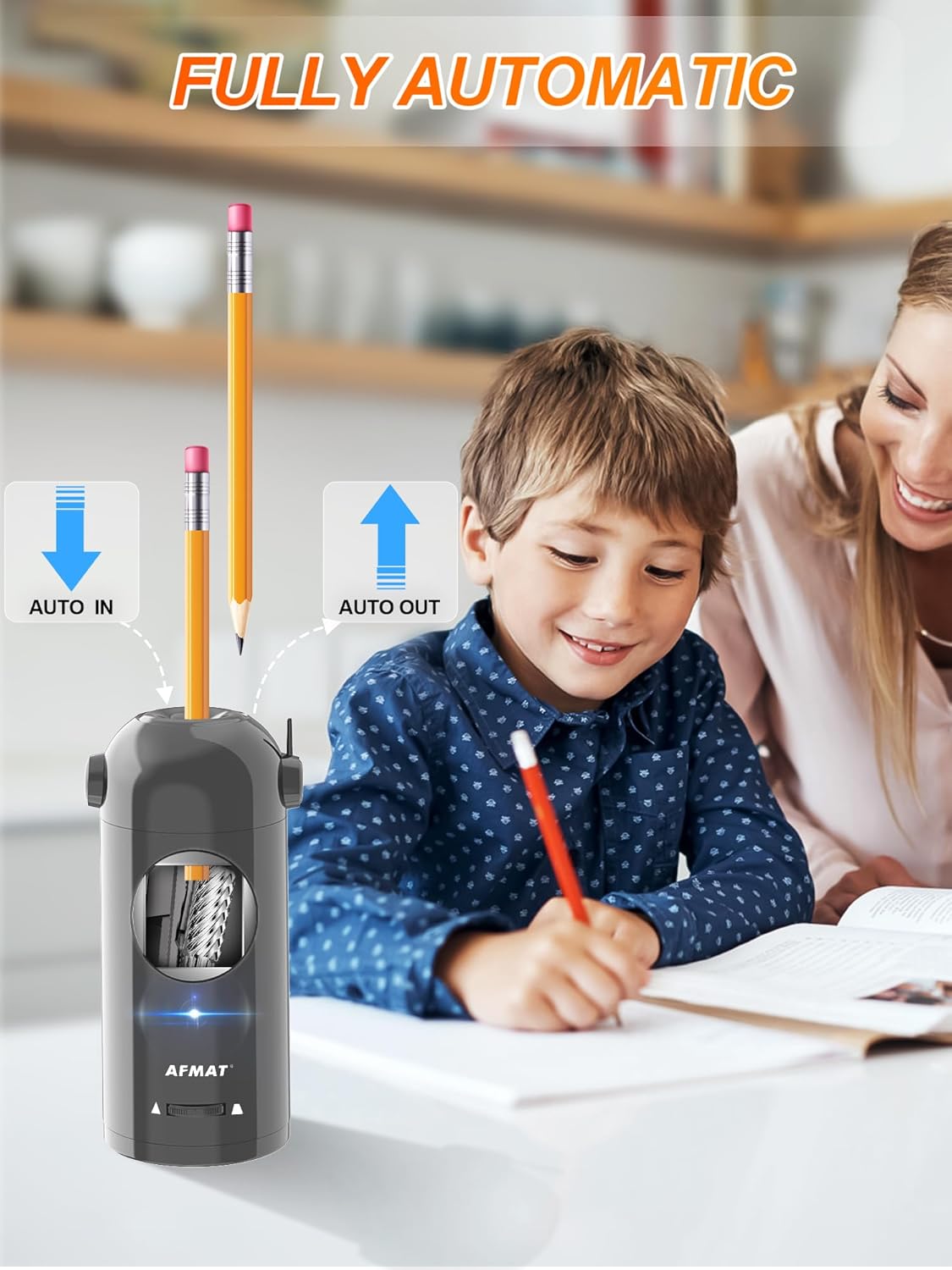 AFMAT PSX5 Fully Automatic Electric Pencil Sharpener,Black