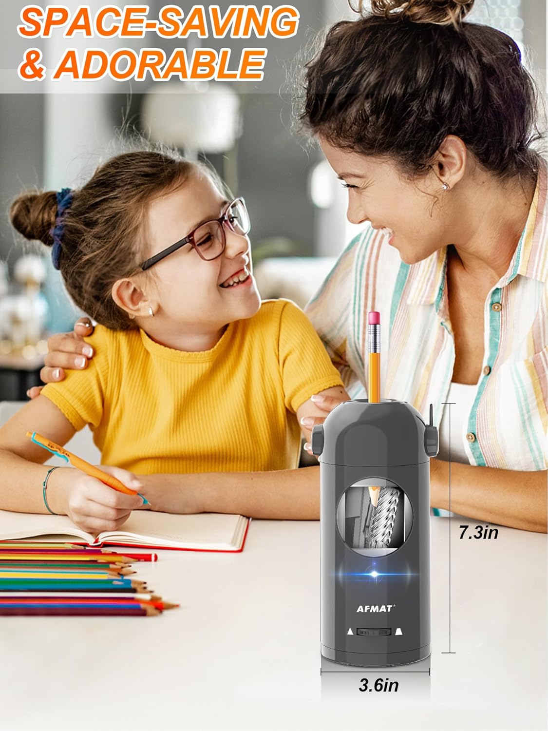 AFMAT PSX5 Fully Automatic Electric Pencil Sharpener,Black