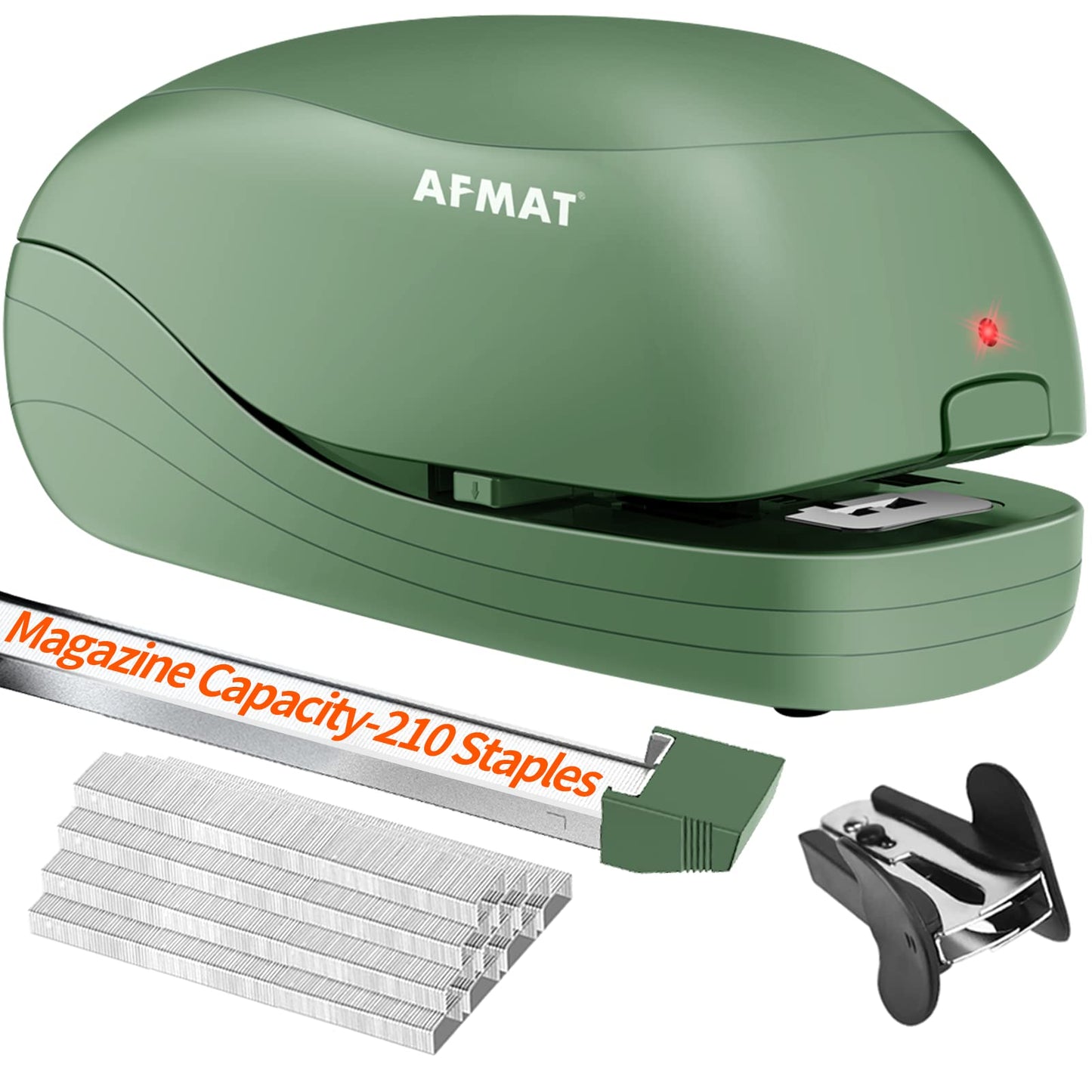 AFMAT Electric Stapler for Desk, Automatic Stapler Desktop, Office Staplers Electric, with Reload Reminder & Release Button, 25 Sheets Capacit,Model:ES03A(Black)