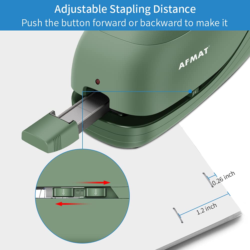 AFMAT Electric Stapler for Desk, Automatic Stapler Desktop, Office Staplers Electric, with Reload Reminder & Release Button, 25 Sheets Capacit,Model:ES03A(Black)