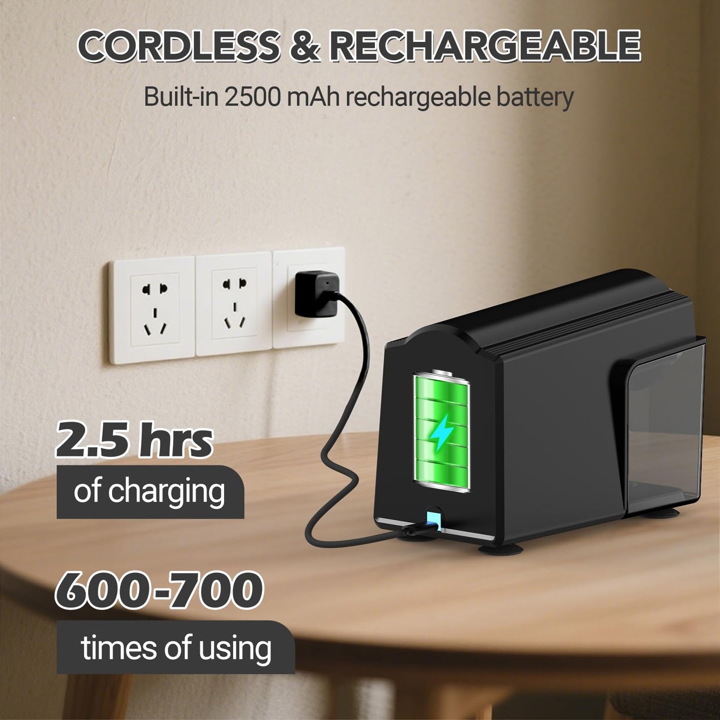 Disponibile in Italia:AFMAT PSD4 Temperamatite Elettrico, 6 Fori, Temperamatite Elettrico Con Contenitore per 6-11 mm, Ricaricabile Tramite USB, Ad Alte Prestazioni, Robusto, Elettrico per Aula, Scuole, Case, Uffici