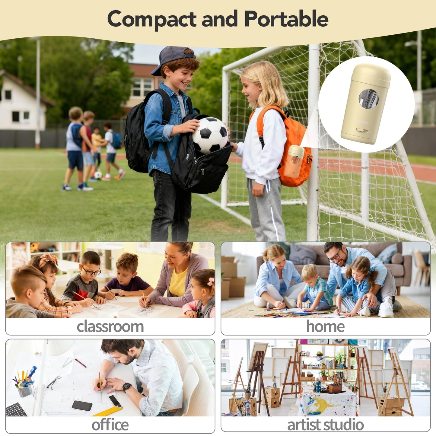 AFMAT PSX7 Electric Pencil Sharpener, Fully Automatic Pencil Sharpener for 7-8mm Pencils & Colored Pencils, Auto in & Out, Rechargeable Vertical Hands-Free Sharpeners for Classroom/Home/Office (Black)