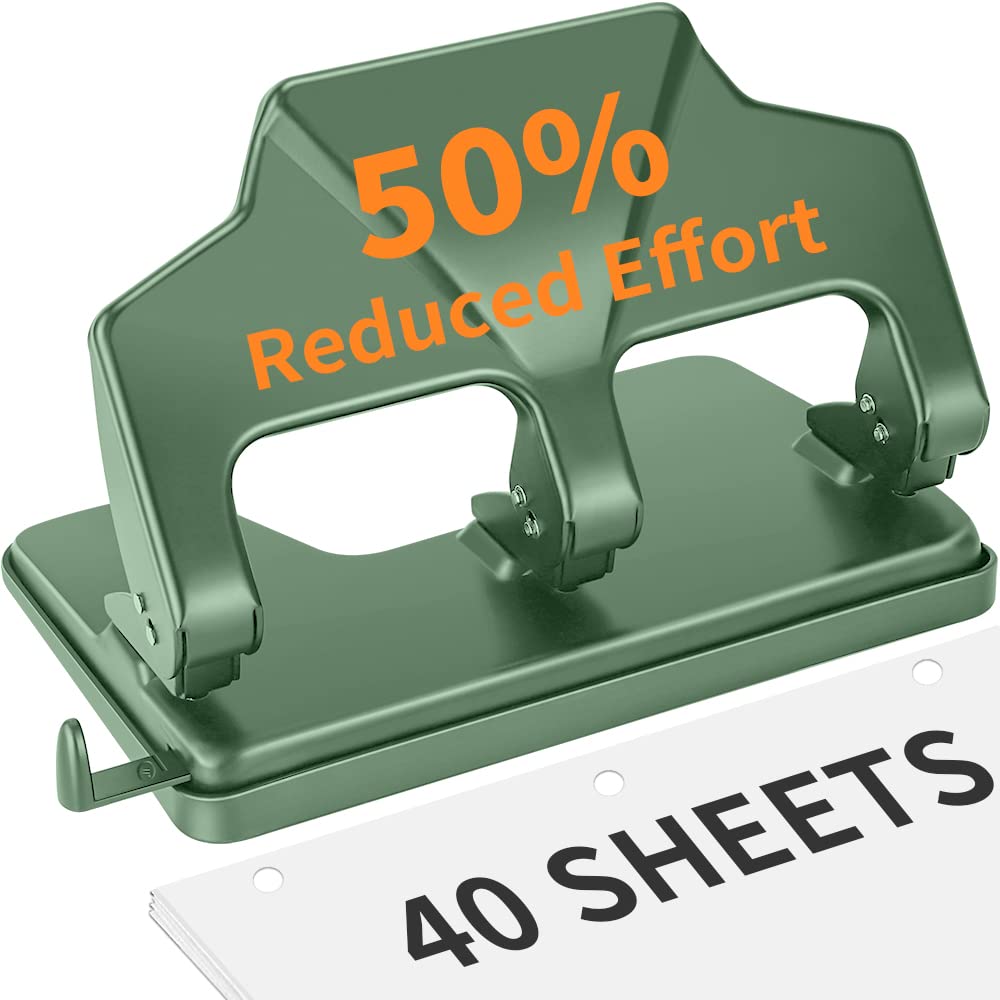 Heavy Duty 3 Hole Punch, 40-Sheet Heavy Duty Paper Punch