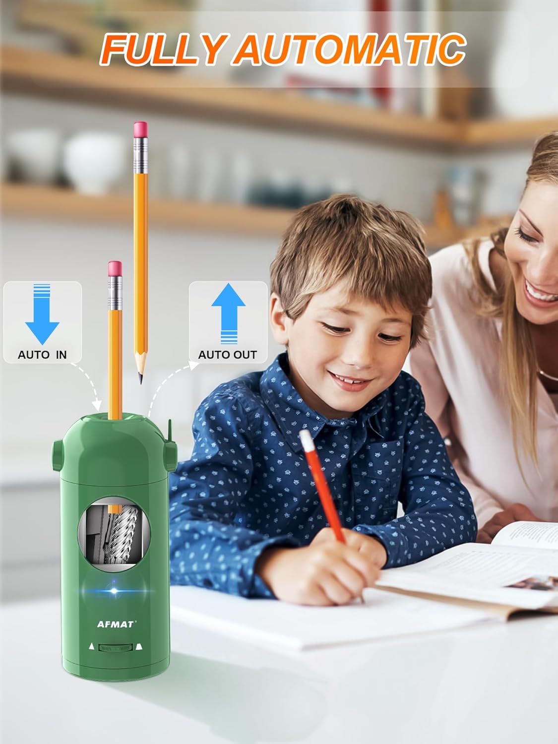 AFMAT PSX5 Fully Automatic Electric Pencil Sharpener,Black