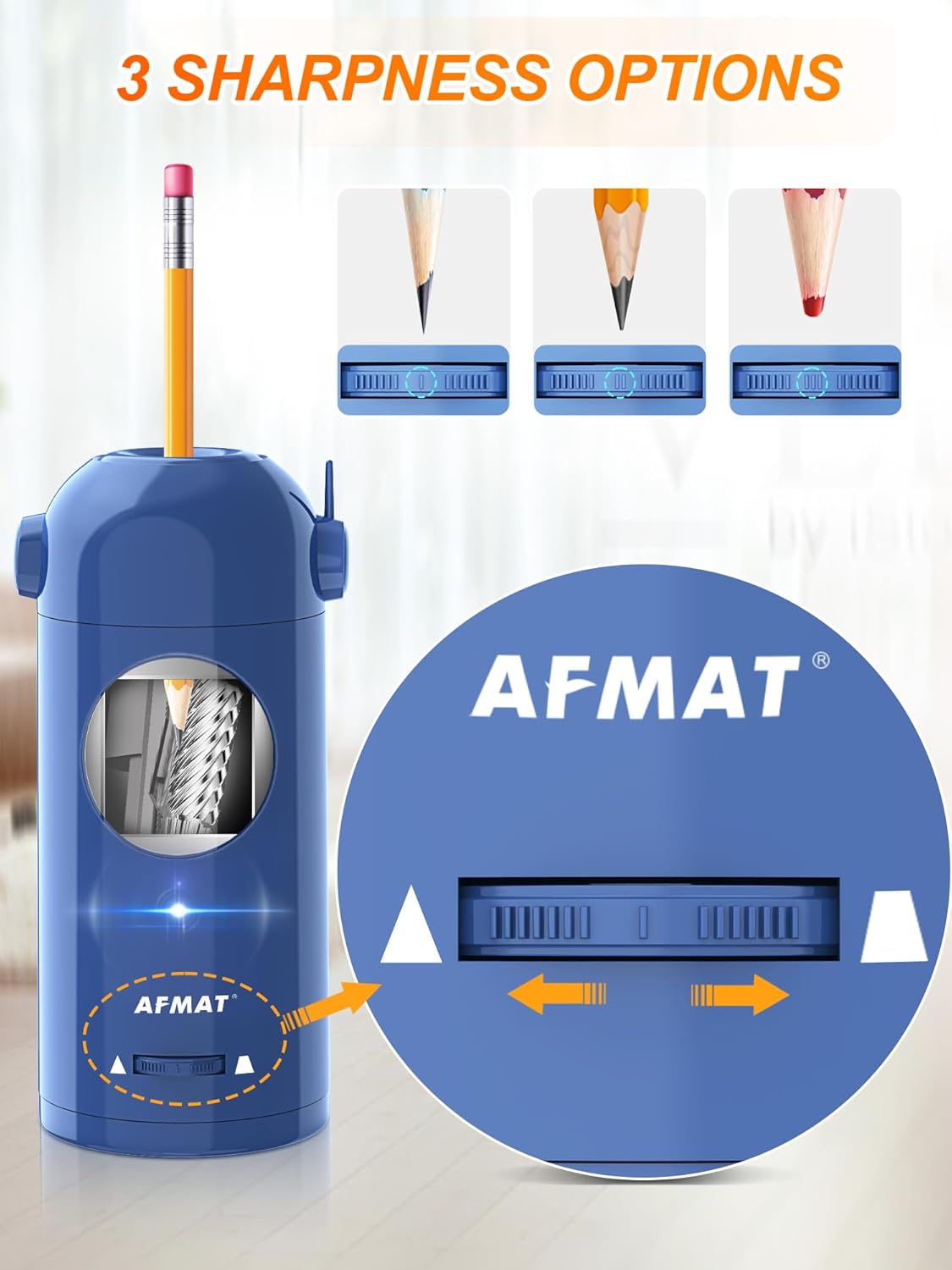 AFMAT PSX5 Fully Automatic Electric Pencil Sharpener,Black