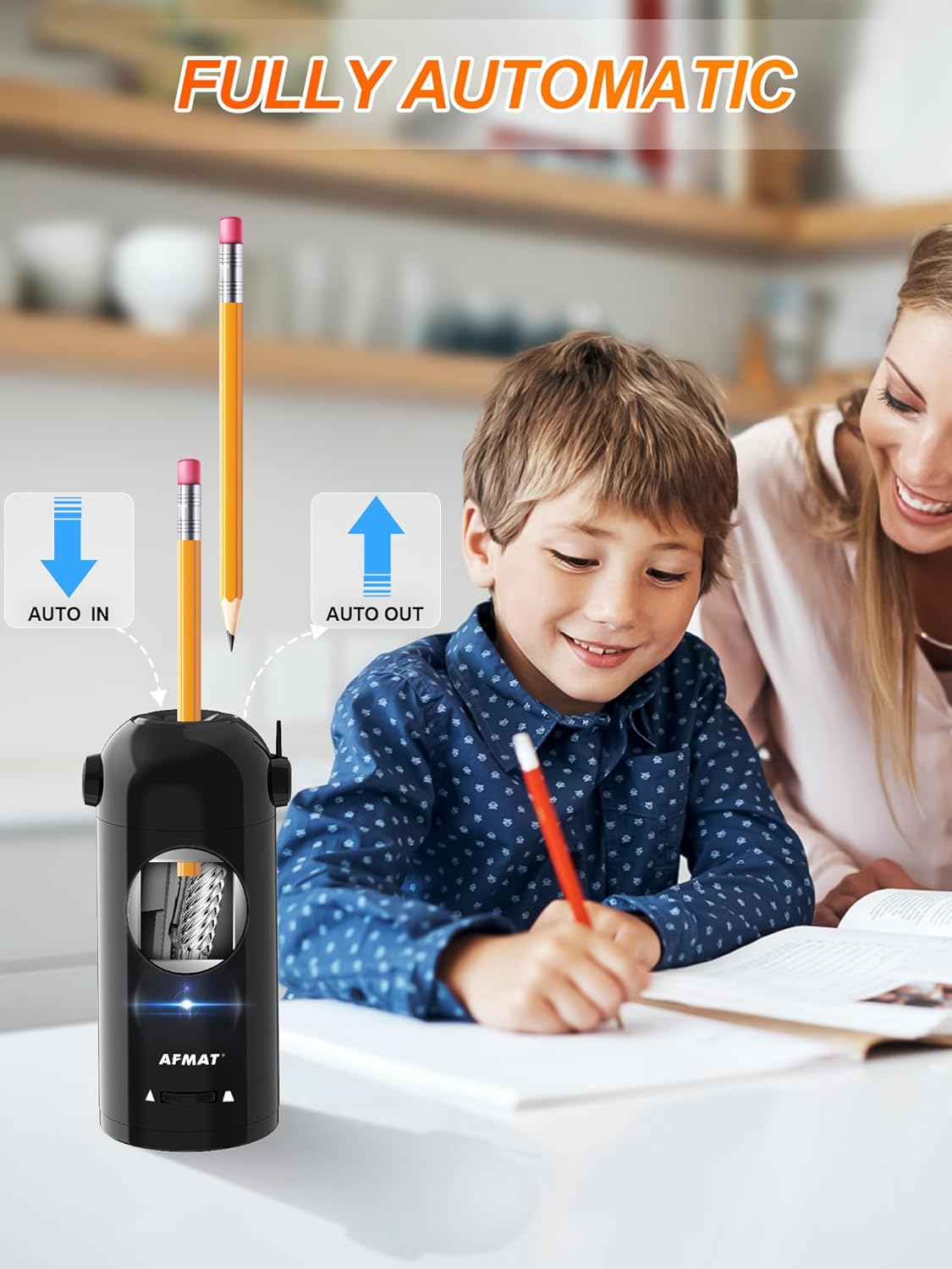 AFMAT PSX5 Fully Automatic Electric Pencil Sharpener,Black