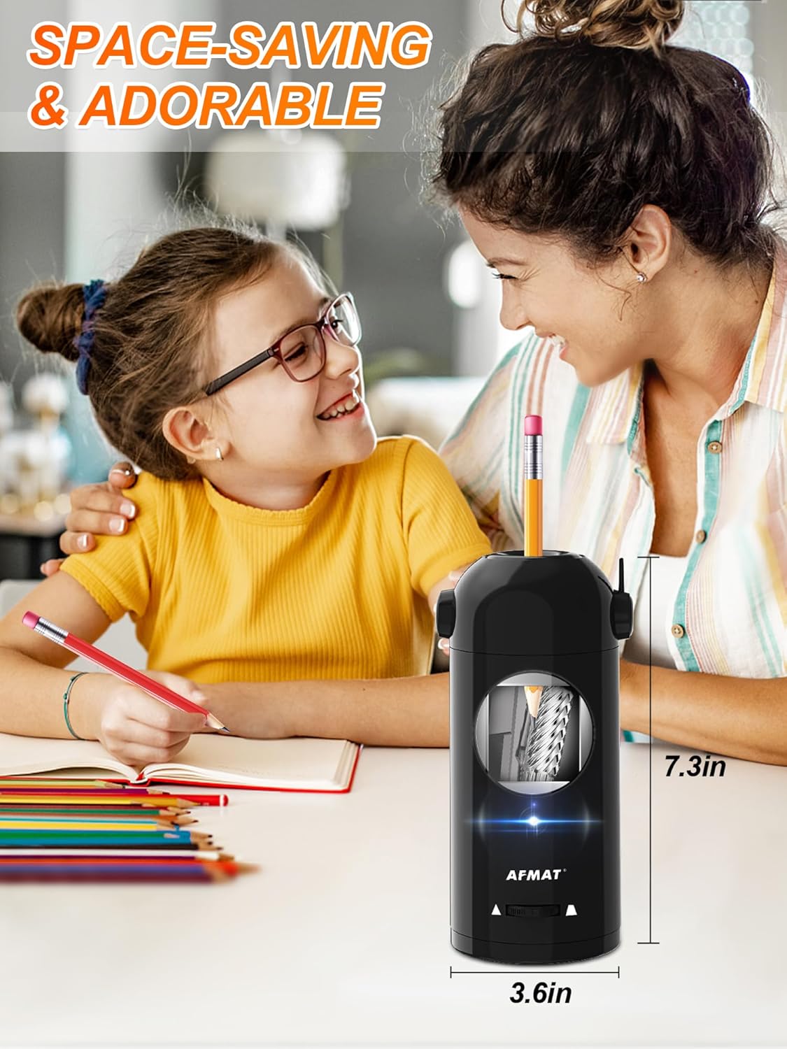 AFMAT PSX5 Fully Automatic Electric Pencil Sharpener,Black