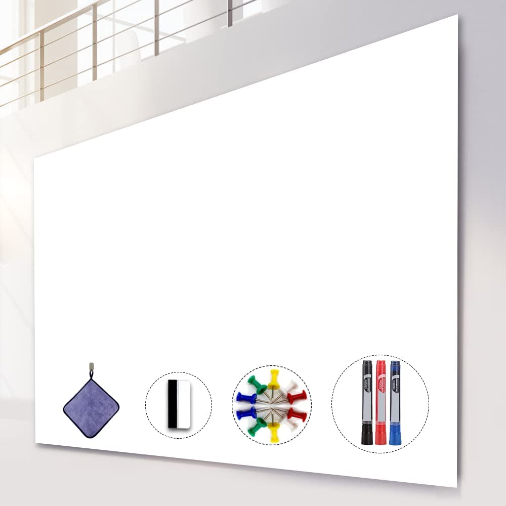 AFMAT Dry Erase Board-Aufkleber, 48 x 36 Zoll Whiteboard-Tapete, 3 Marker, Modell: (WS23)