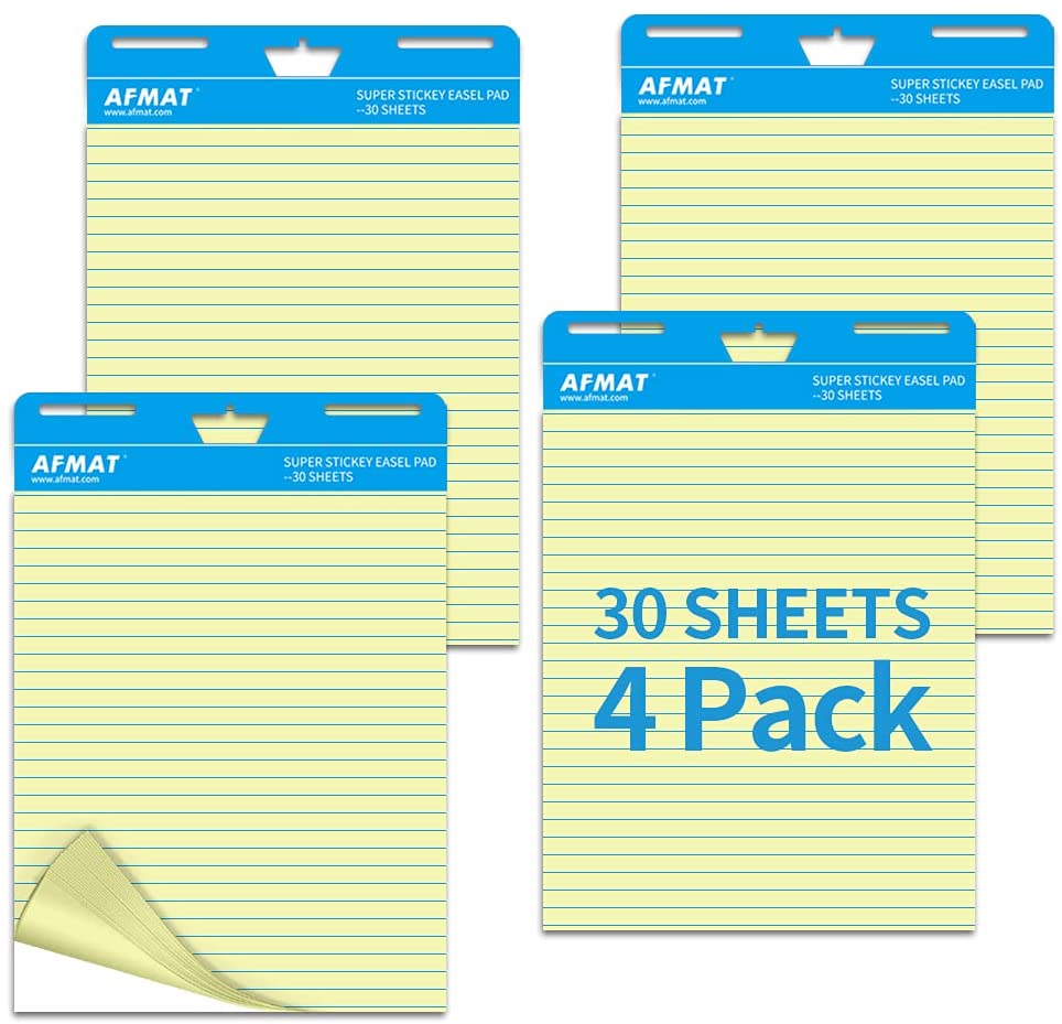 Sticky Easel Pad, 25 x 30 Inches, 30 Sheets/Pad, 4Pads, Ruled Anchor C –  AFMAT