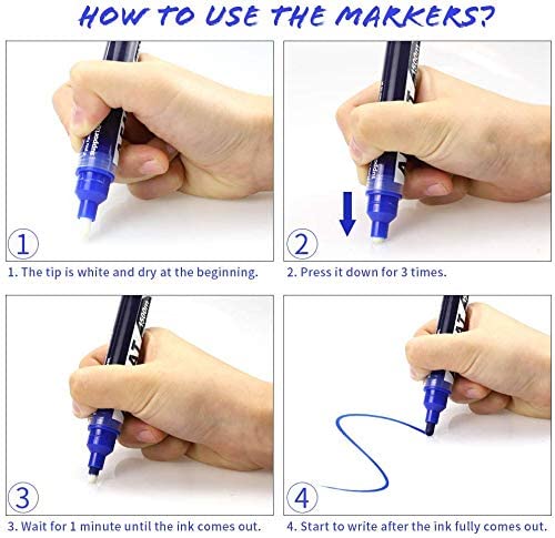 6pcs Dry Erase Markers, Black/Red/Blue, Bullet Head, Perfect for Class-(Mix new and old packing version)