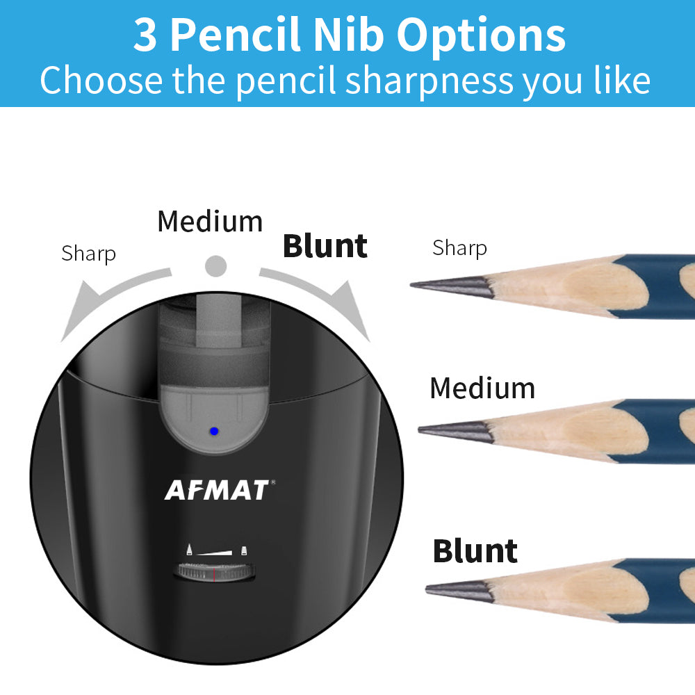 Electric Pencil Sharpener, Large-dia 6-12mm Electric Pencil Sharpener for Colored Pencil/#2 Pencil-PS29(Black)/PS90(Blue)/PS82(Grey)