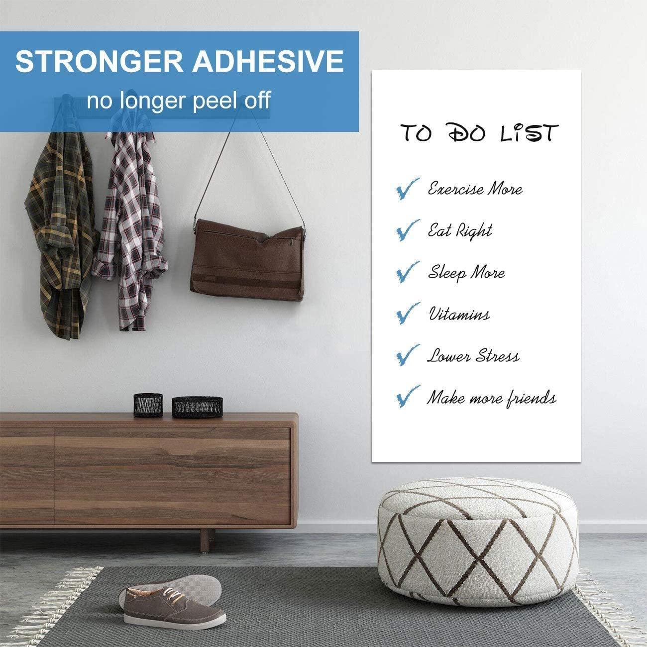 AFMAT Dry Erase Board Sticker, 48 x 36 inches White Board Wallpaper,3 Markers