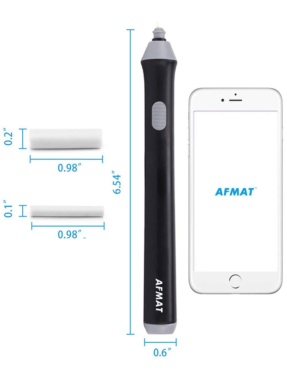 AFMAT EEB01 Electric Eraser with 140 Refills, Battery Operated,Black