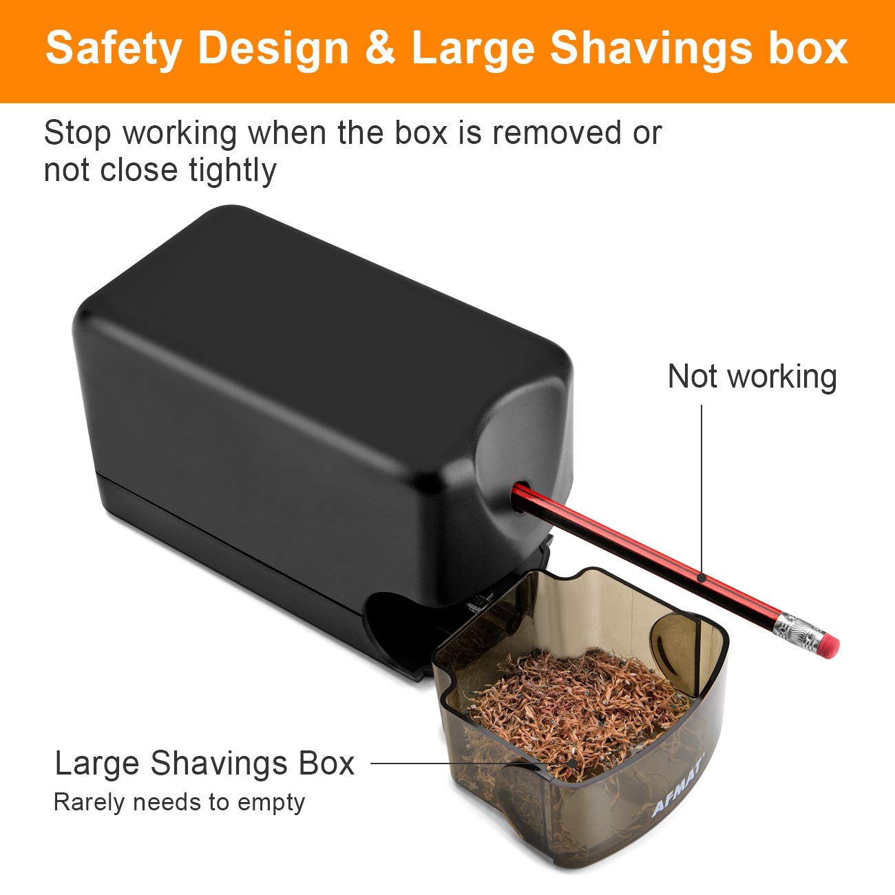 AFMAT PS105 Electric Pencil Sharpener Heavy Duty for Classroom, UL Listed Plug in Pencil Sharpener for 6.5-8mm No.2/Colored Pencils, w/Upgraded Helical Blade(10000 Sharpenings),Green