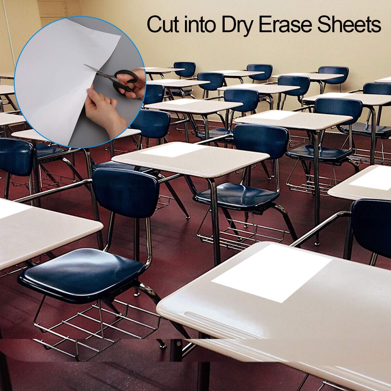 AFMAT White Board Paper, Dry Erase Wallpaper, Peel and Stick Dry Erase Board, 36" x 24",Model:WS12