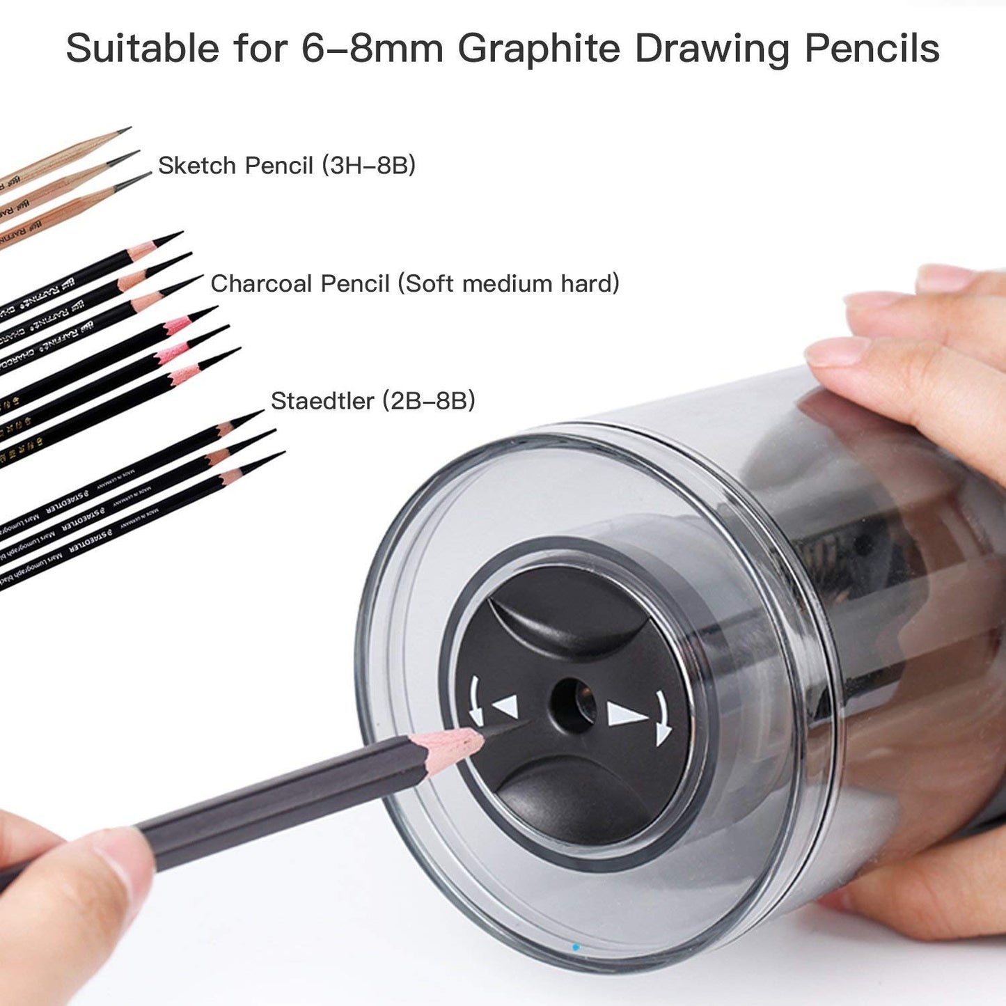 AFMAT PSB06 Rechargeable Long Point Pencil Sharpener for Artist,for 8-25mm Long Pencil Nibs