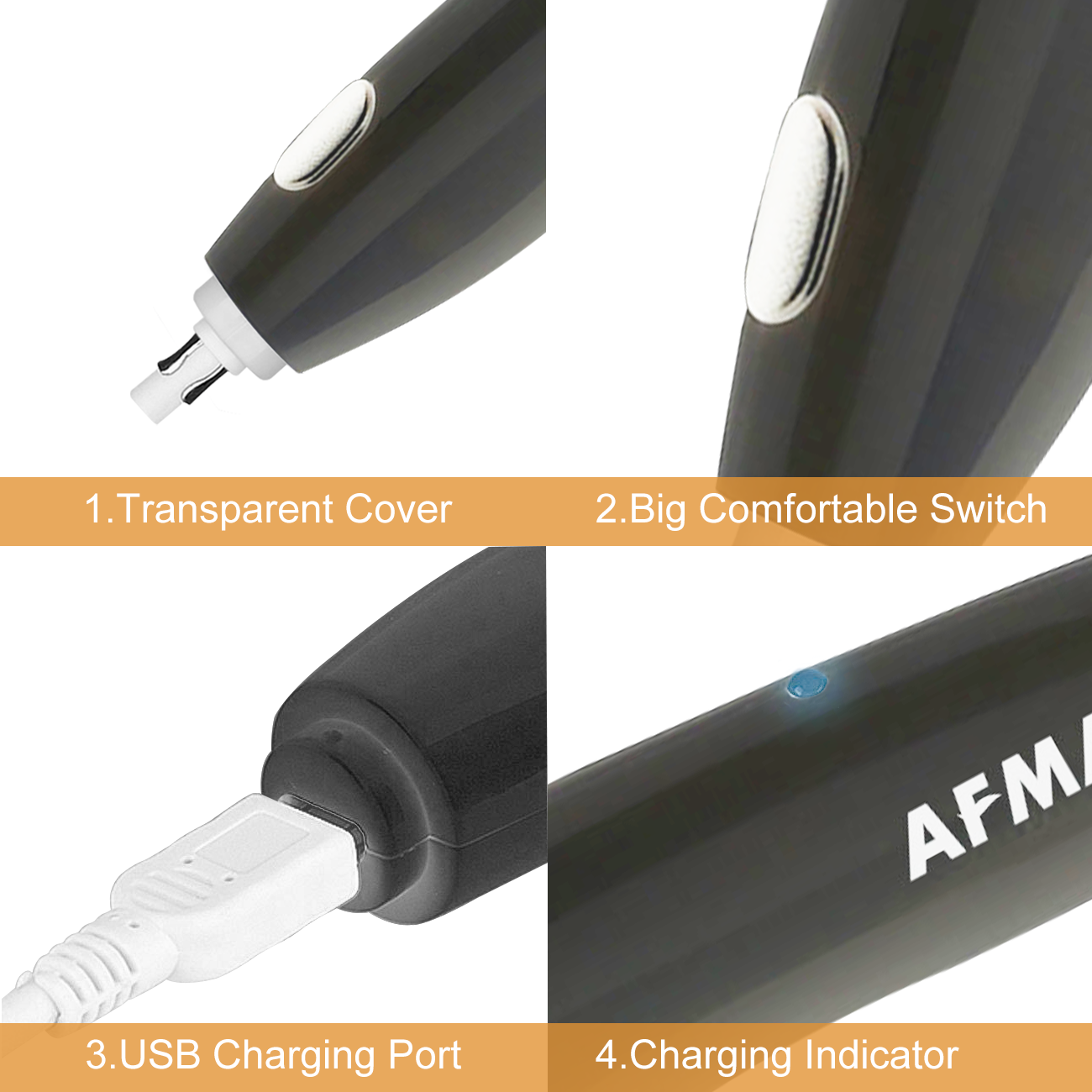 Electric Eraser Rechargeable with 140 Eraser Refills,Black