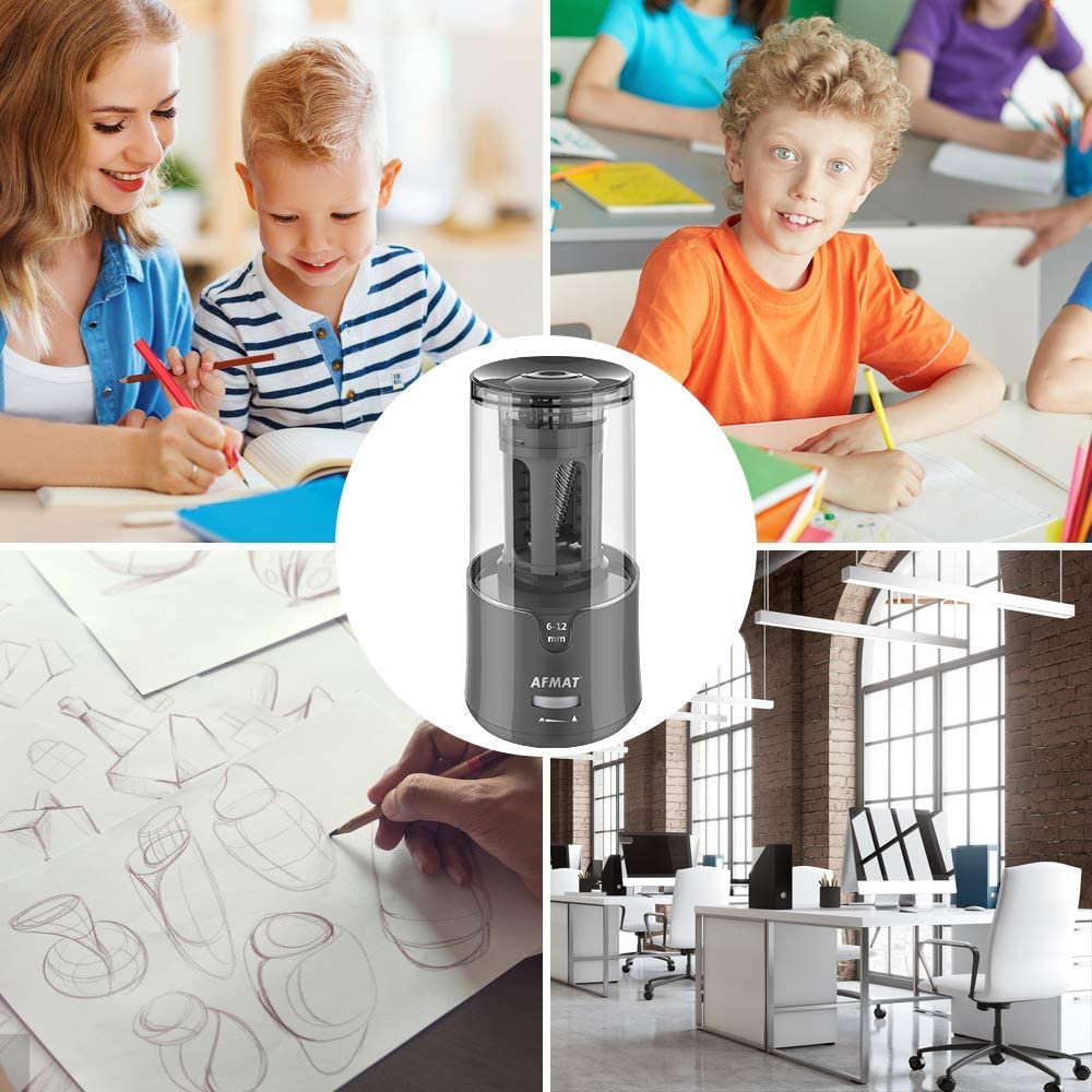 AFMAT PS93 Electric Pencil Sharpener - Auto Stop, Super Sharp & Fast, Plug in Pencil Sharpener for 6-12mm No.2/Colored Pencils,Blue