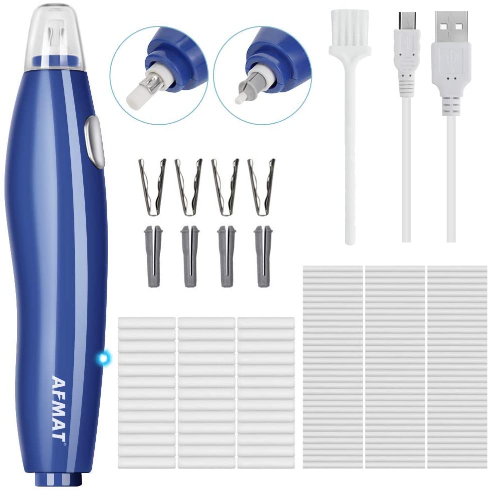 Electric Eraser Rechargeable with 140 Eraser Refills-EE15 (Blue) – AFMAT