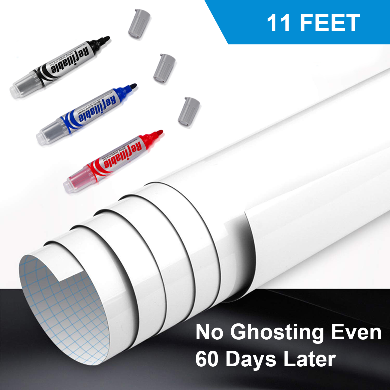 White Board Paper-No Ghost Even after 2 Months- 1.5*11 FT-2 Rolls-PP06 –  AFMAT