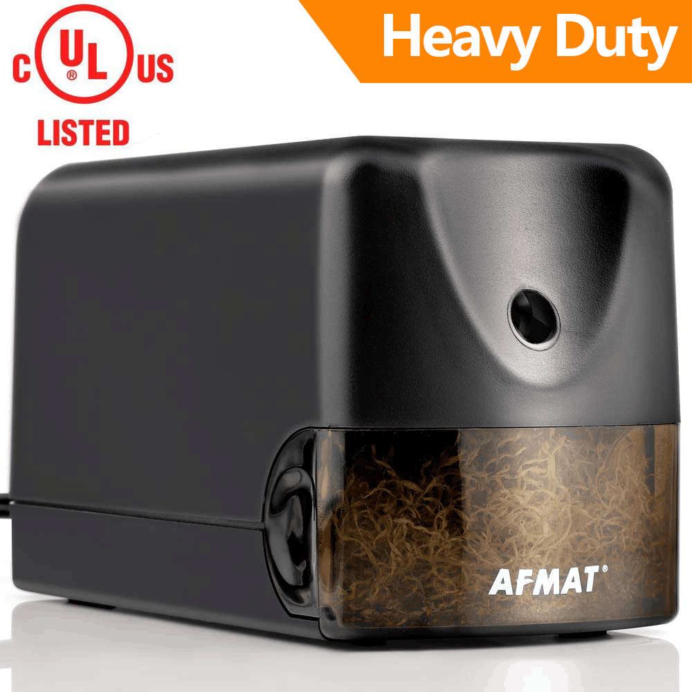 AFMAT PS105 Electric Pencil Sharpener Heavy Duty for Classroom, UL Listed Plug in Pencil Sharpener for 6.5-8mm No.2/Colored Pencils, w/Upgraded Helical Blade(10000 Sharpenings),Green