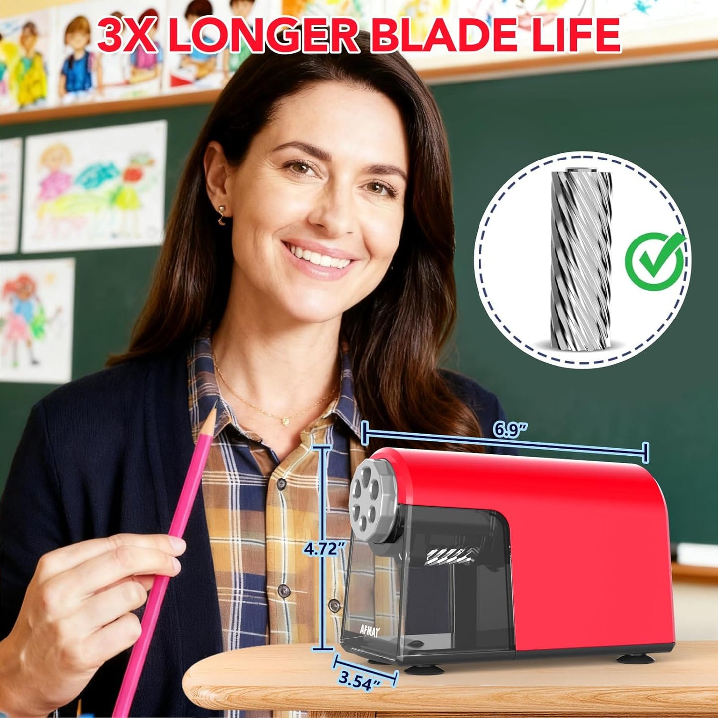 Rechargeable Classroom Electric Pencil Sharpener,PSD2PK