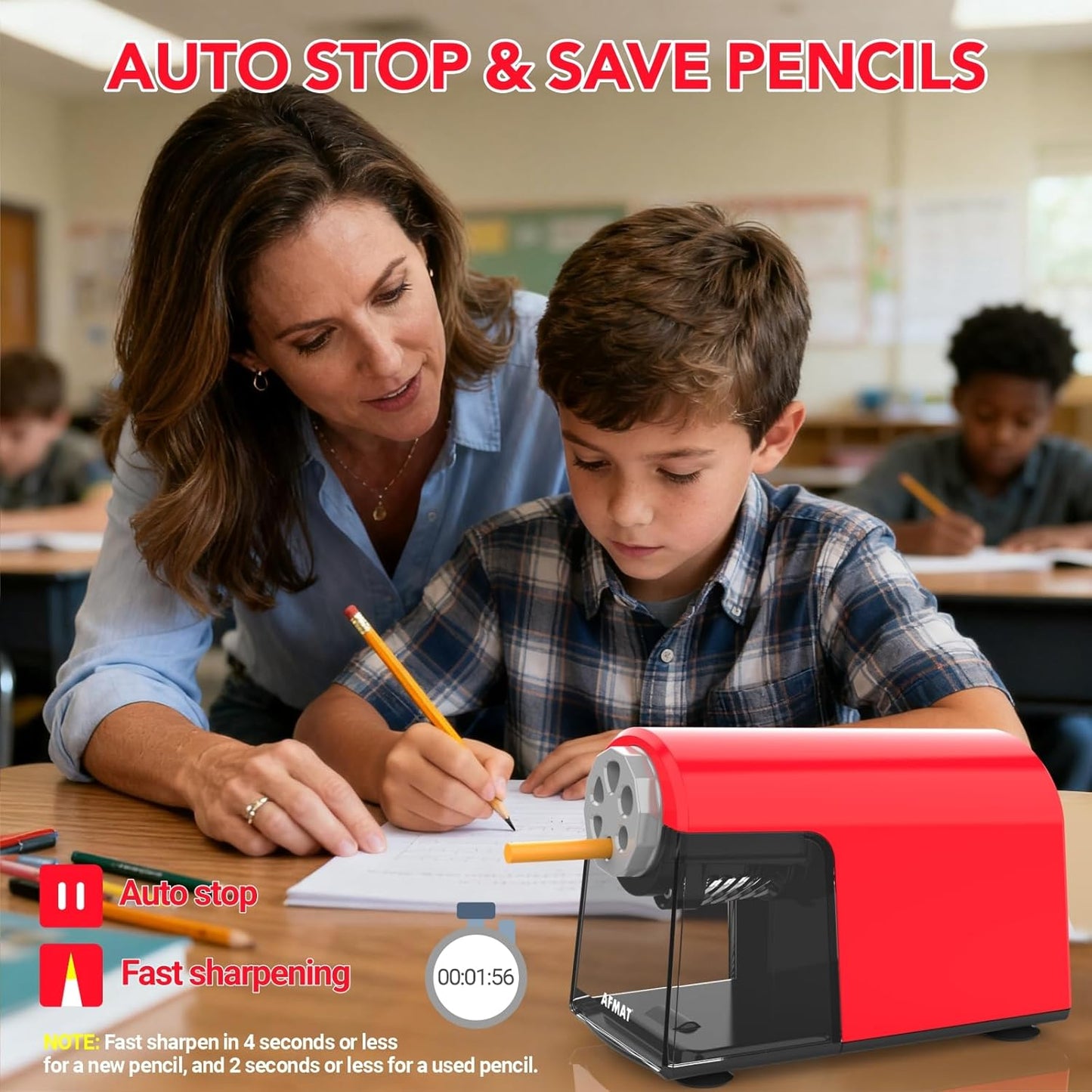 Rechargeable Classroom Electric Pencil Sharpener,PSD2PK
