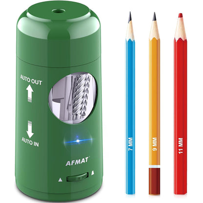 AFMAT PSX6 7-11.5mm Fully Automatic Rechargeable Pencil Sharpener for Jumbo & Colored Pencils (7-11.5mm),PSX6BK