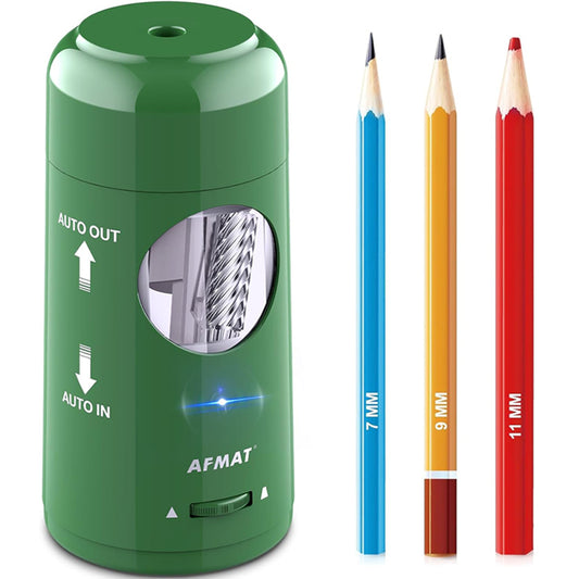Taille-crayon électrique AFMAT, taille-crayon automatique rechargeable pour crayons géants et de couleur (7-11,5 mm) PSX6GN