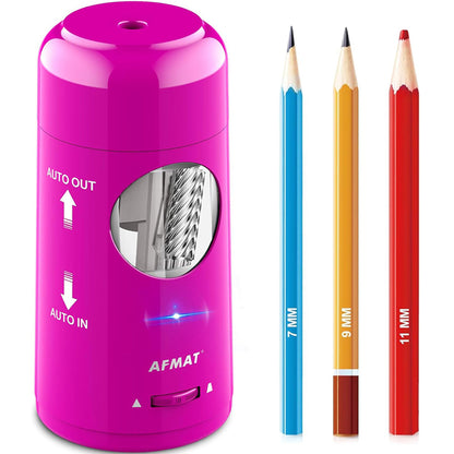 AFMAT PSX6 7-11.5mm Fully Automatic Rechargeable Pencil Sharpener for Jumbo & Colored Pencils (7-11.5mm),PSX6BK