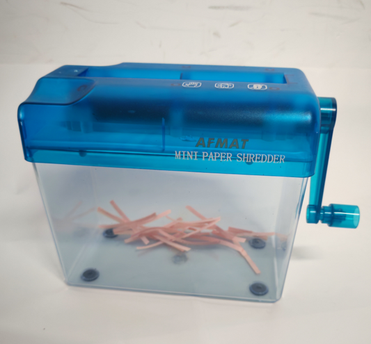 AFMAT Mini Paper Shredder, Manual Shredder for Secure Document Disposal, Portable Hand Shredder Desktop Shredder for Home Office School