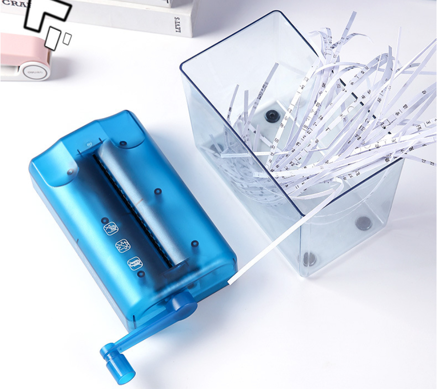 AFMAT Mini Paper Shredder, Manual Shredder for Secure Document Disposal, Portable Hand Shredder Desktop Shredder for Home Office School