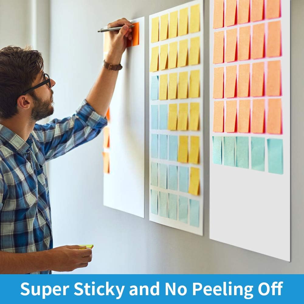 AFMAT Sticky Easel Pads, Chart Paper for Teachers, 8 Pads, Upgraded Large Flip Chart Paper with Sticky Back, Self Stick Easel Paper for Walls, Windows, White Board, 25 x 30 Inches, 30 Sheets/Pad