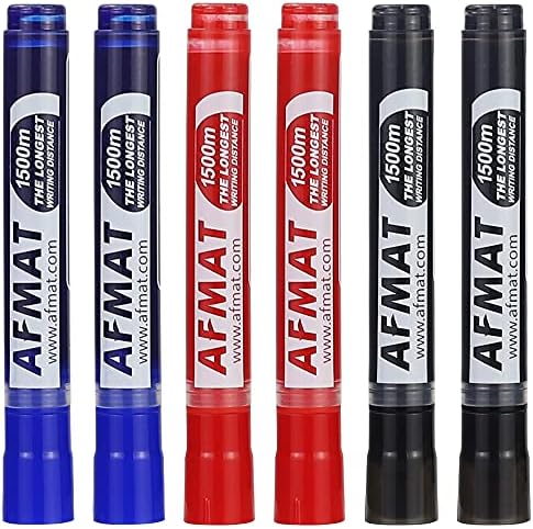 AFMAT Dry Erase Markers, Whiteboard Markers 6 Pack, Low-Odor, 4 Times Longer Lifespan Than Other Brands, 1500 Meters Super Long Writing Distance, Perfect for Class,Kids,Students