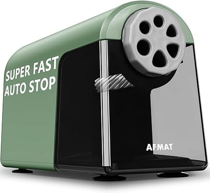 AFMAT Heavy Duty Electric Pencil Sharpener for Classroom, 6 Holes, Electric Pencil Sharpeners for Home