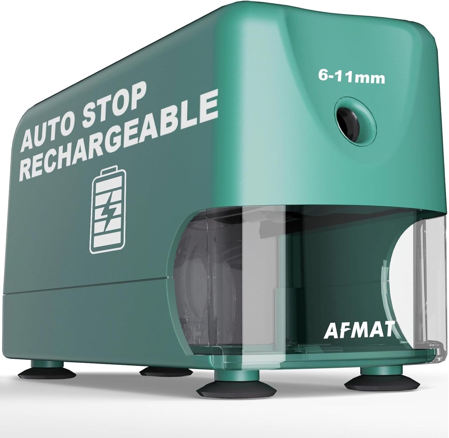 AFMAT PSD3 Super Durable Rechargeable Heavy Duty Electric Pencil Sharpener for 6-10.8mm Pencils,Upgraded Durable Blades 10,000 Sharpenings,PSD3BK