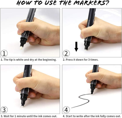 Marqueurs effaçables à sec AFMAT, lot de 6, faible odeur, durée de vie 4 fois supérieure à celle des autres marques, distance d'écriture ultra longue de 1 500 mètres, parfaits pour les cours, les enfants et les étudiants.