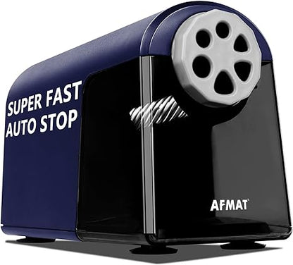 AFMAT Heavy Duty Electric Pencil Sharpener for Classroom, 6 Holes, Electric Pencil Sharpeners for Home