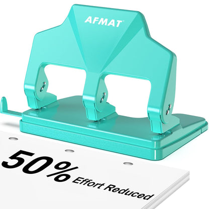 AFMAT HP14 3 Hole Punch Heavy Duty, 40-Sheet Three Hole Punch, 50% Reduced Effort Metal Paper Puncher w/Large Chip Tray,Black
