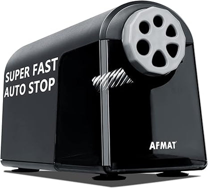 AFMAT Heavy Duty Electric Pencil Sharpener for Classroom, 6 Holes, Electric Pencil Sharpeners for Home