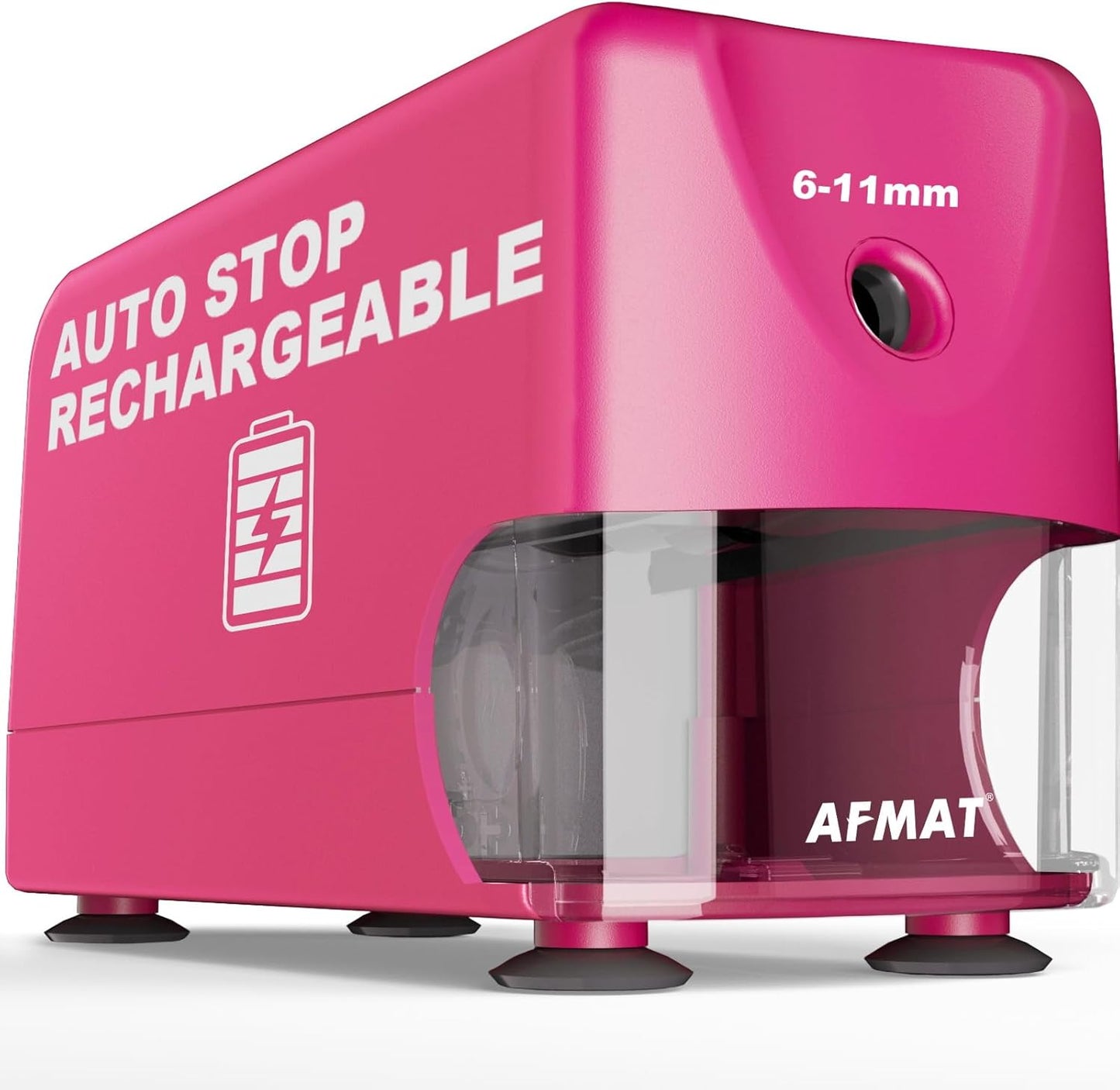 AFMAT PSD3 Super Durable Rechargeable Heavy Duty Electric Pencil Sharpener for 6-10.8mm Pencils,Upgraded Durable Blades 10,000 Sharpenings,PSD3BK