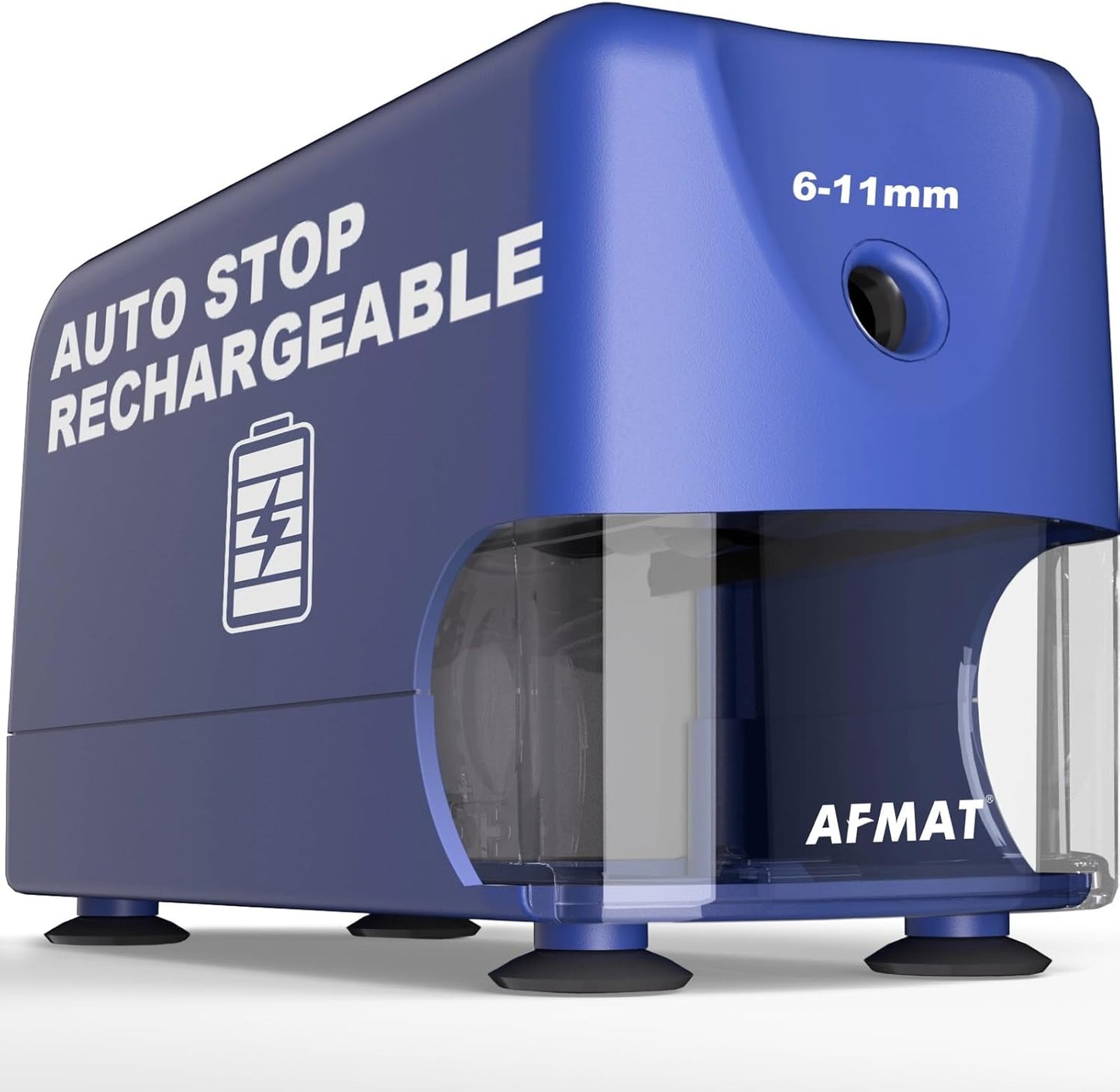 AFMAT PSD3 Super Durable Rechargeable Heavy Duty Electric Pencil Sharpener for 6-10.8mm Pencils,Upgraded Durable Blades 10,000 Sharpenings,PSD3BK