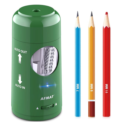 AFMAT PSX6 Electric Pencil Sharpener, Rechargeable Automatic Pencil Sharpener for Jumbo & Colored Pencils (7-11.5mm),Blue
