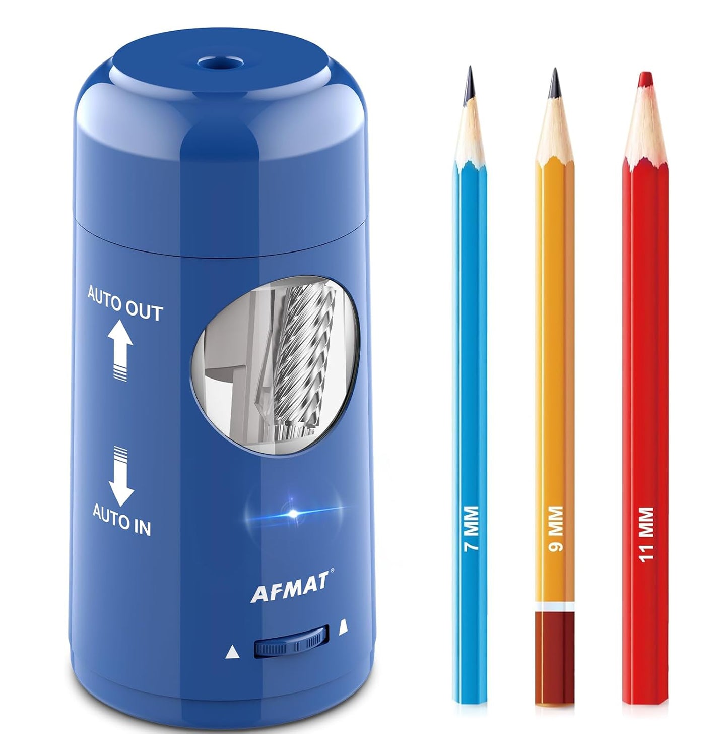 AFMAT PSX6 Electric Pencil Sharpener, Rechargeable Automatic Pencil Sharpener for Jumbo & Colored Pencils (7-11.5mm),Blue