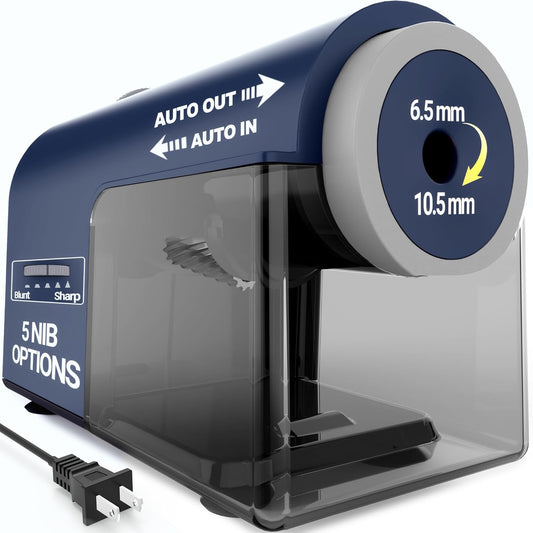 Newly Upgraded Fully Automatic Electric Pencil Sharpener,3X Longer Cutter Life, PSC5BL