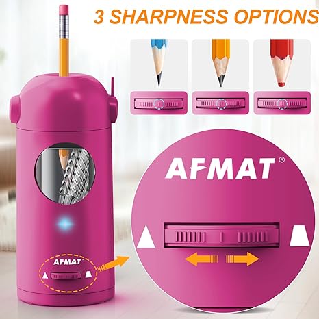  AFMAT Electric Pencil Sharpener for Colored Pencils 7-11.5mm,  Auto in & Out, Fully Automatic Rechargeable Hands-Free Pencil Sharpener for  Large Pencils, Graphite/Sketch Pencils, Teacher Gift, Black : Office  Products