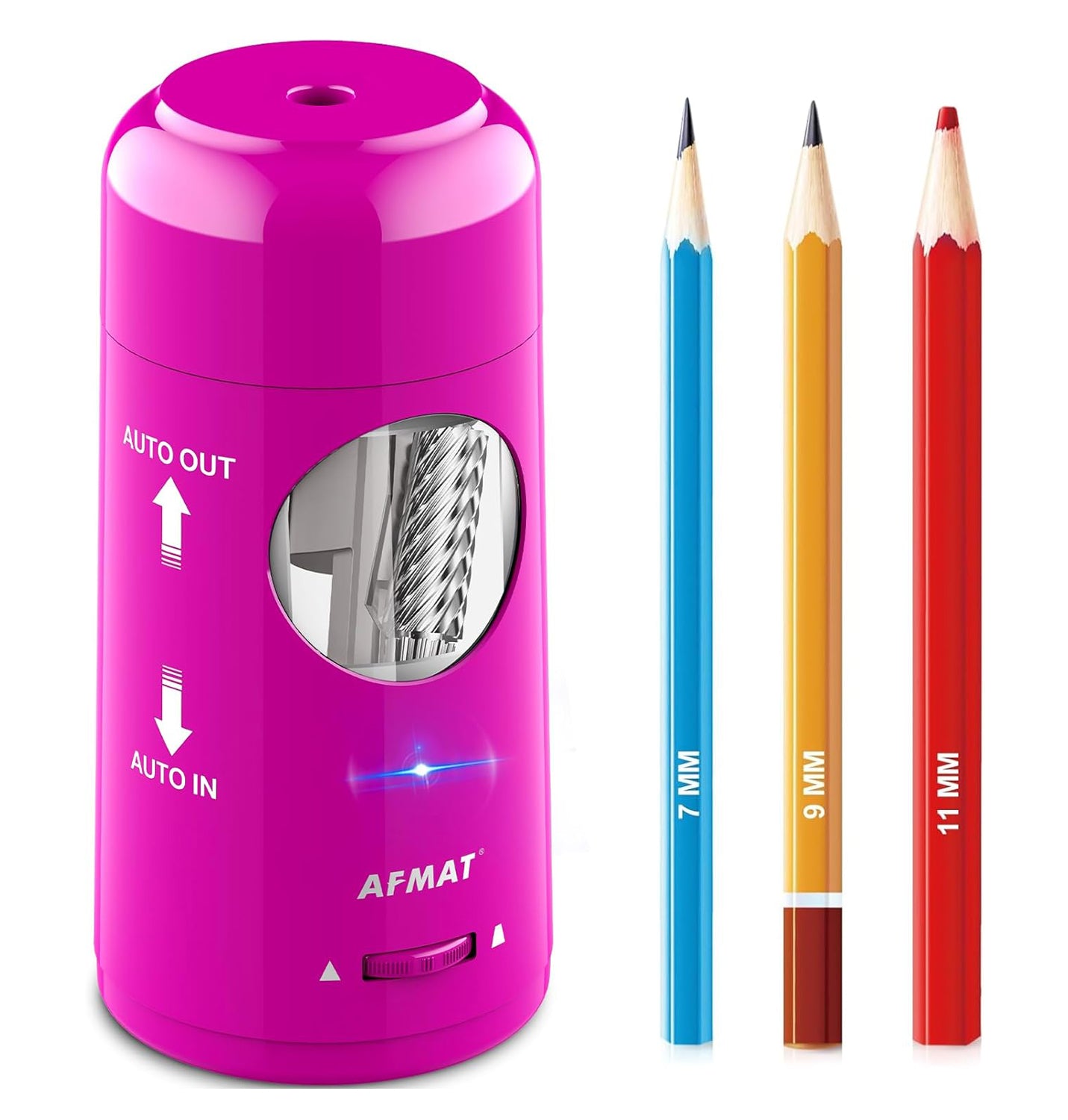 AFMAT PSX6 Electric Pencil Sharpener, Rechargeable Automatic Pencil Sharpener for Jumbo & Colored Pencils (7-11.5mm),Blue