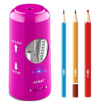 AFMAT PSX6 Electric Pencil Sharpener, Rechargeable Automatic Pencil Sharpener for Jumbo & Colored Pencils (7-11.5mm),Blue