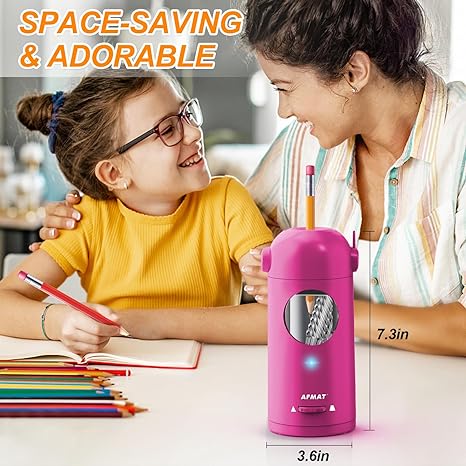 Electric Pencil Sharpener AFMAT Regargeable Pencil Sharpener Hands-Free  Fully Automatic Pencil Sharpener for 6-7.8mm Colored Pencils Fast Sharpening  No Uneven Tips Ideal for Short Pencils Black