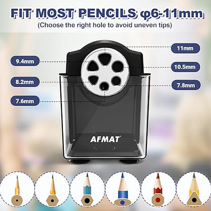 AFMAT 6-Hole Electric Pencil Sharpener Heavy Duty